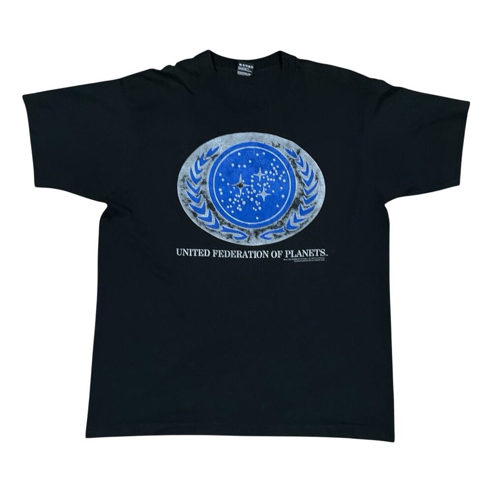 Vintage 90s Star Trek United Federation Of Planets T-Shirt XL Fade Single Stitch